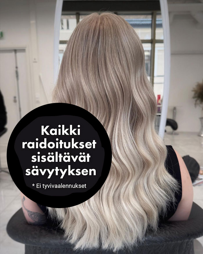 Kaikki raidoitukset sis sävytyksen (ei tyvivaalennukset)